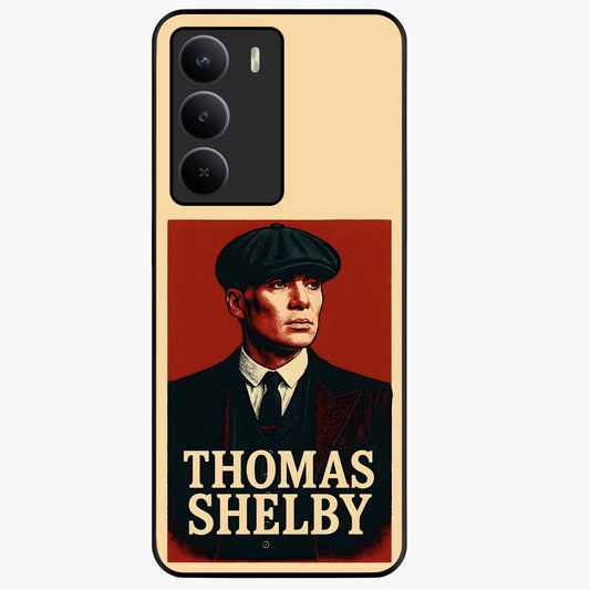Vintage Mafia Authority Glass Case showing flat back view with bold vintage mafia inspired artwork and glossy glass finish.