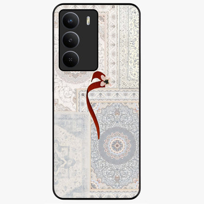 White Aesthetic Bow Glass Case showing flat back view with minimal bow artwork and glossy glass finish.