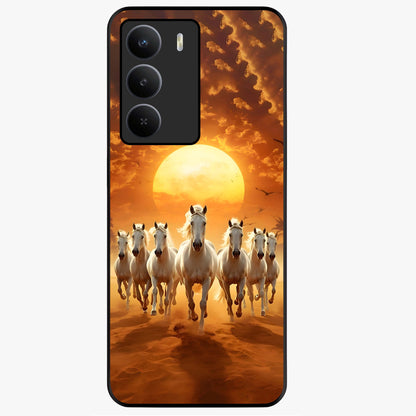 Wild Sunset Majesty Glass Case showing flat back view with majestic sunset landscape artwork and glossy glass finish.