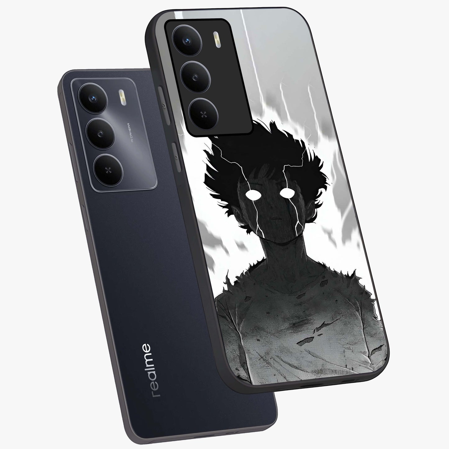 Awakened Inner Rage Glass Case displayed in angled mockup highlighting powerful graphic design and bold artistic theme.