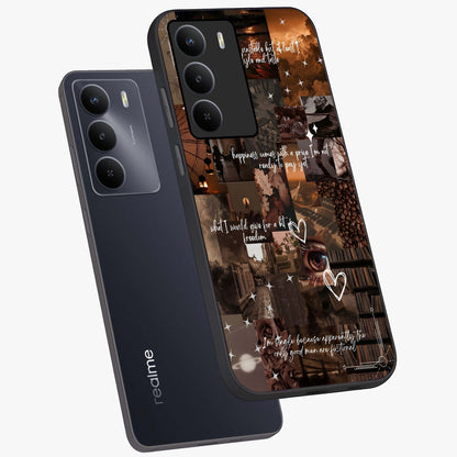 Bittersweet Aesthetic Chaos Glass Case displayed in angled mockup highlighting expressive abstract artwork and edgy aesthetic theme.