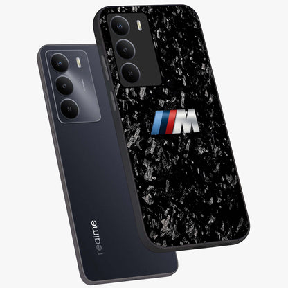 Carbon Speed Mark Glass Case displayed in angled mockup highlighting racing inspired carbon design and sleek aesthetic style.