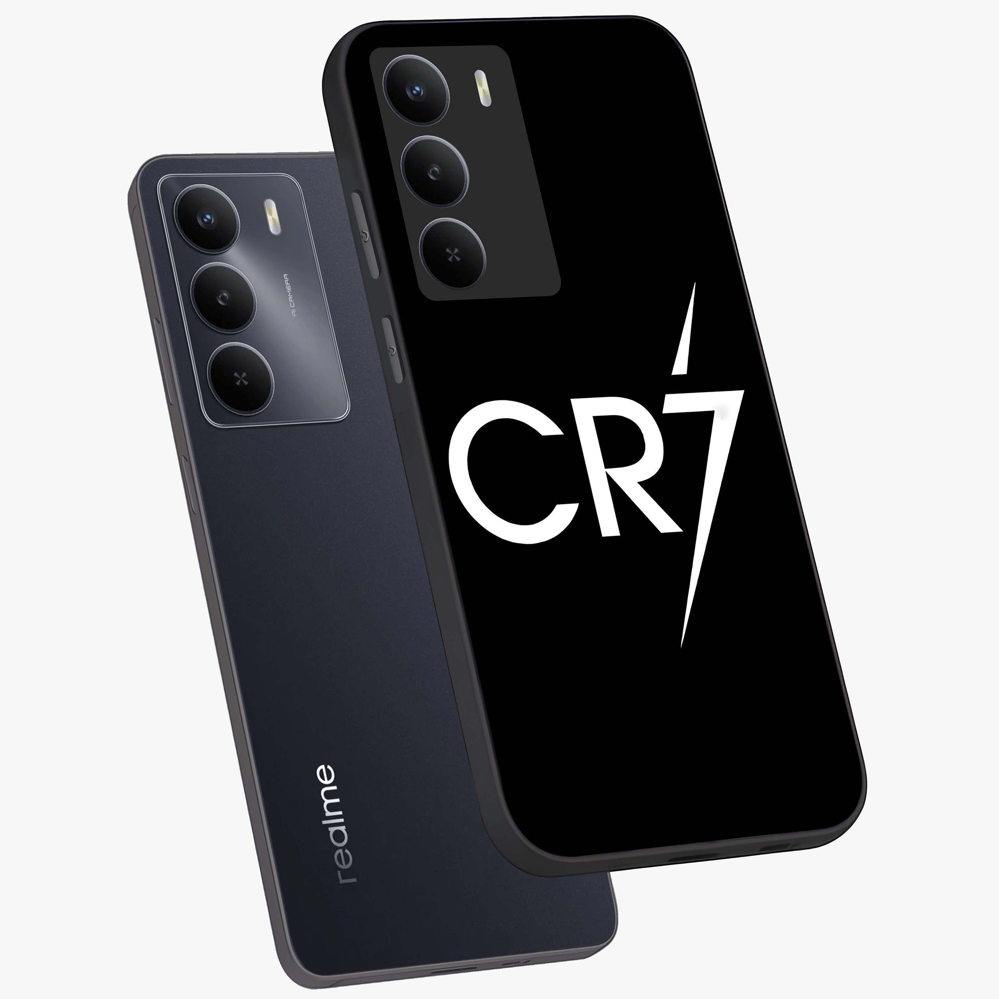 Cr7 Elite Strike Glass Case displayed in angled mockup highlighting powerful sports graphic with bold athletic theme.