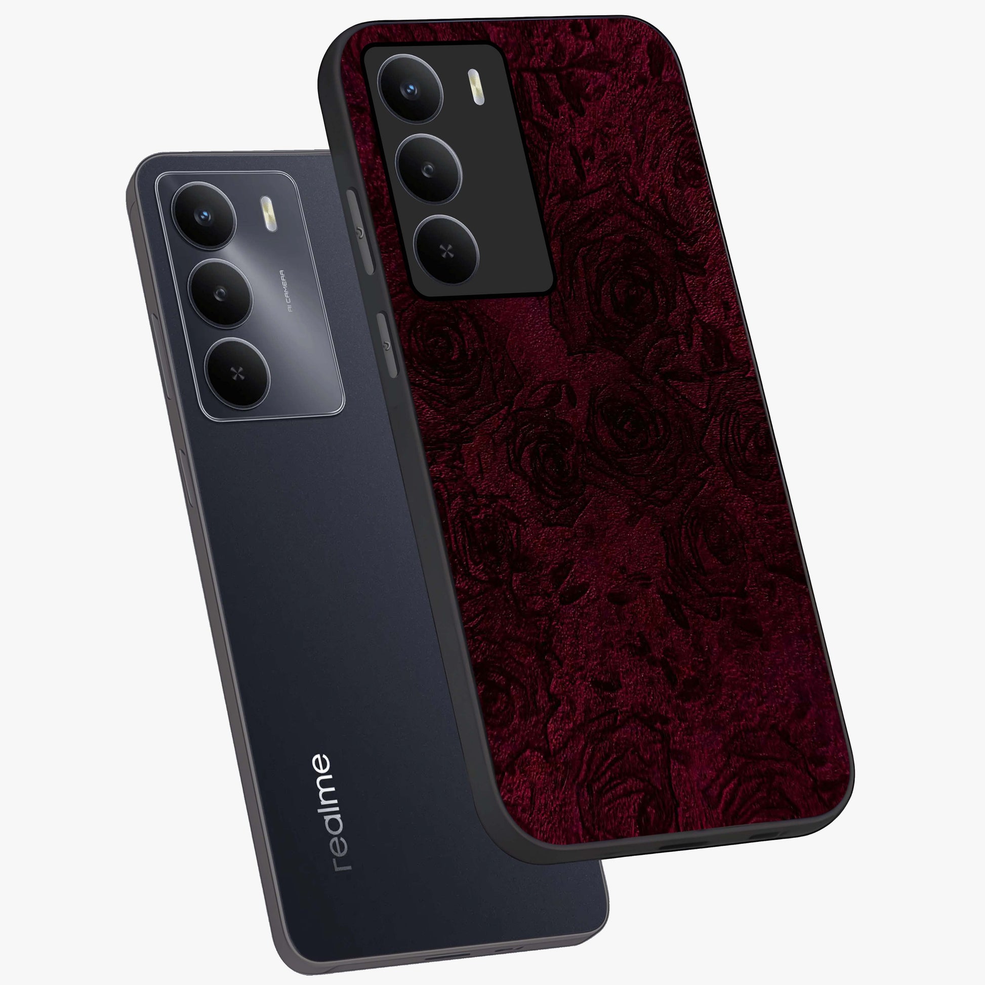 Crimson Fade Flow Glass Case displayed in angled mockup highlighting smooth gradient design with modern aesthetic style.