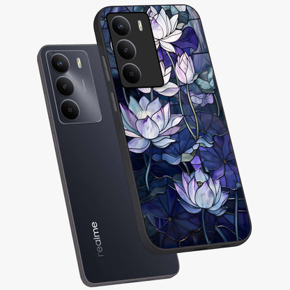 Gloss Petal Rush Glass Case displayed in angled mockup highlighting vibrant petal design with elegant floral aesthetic.