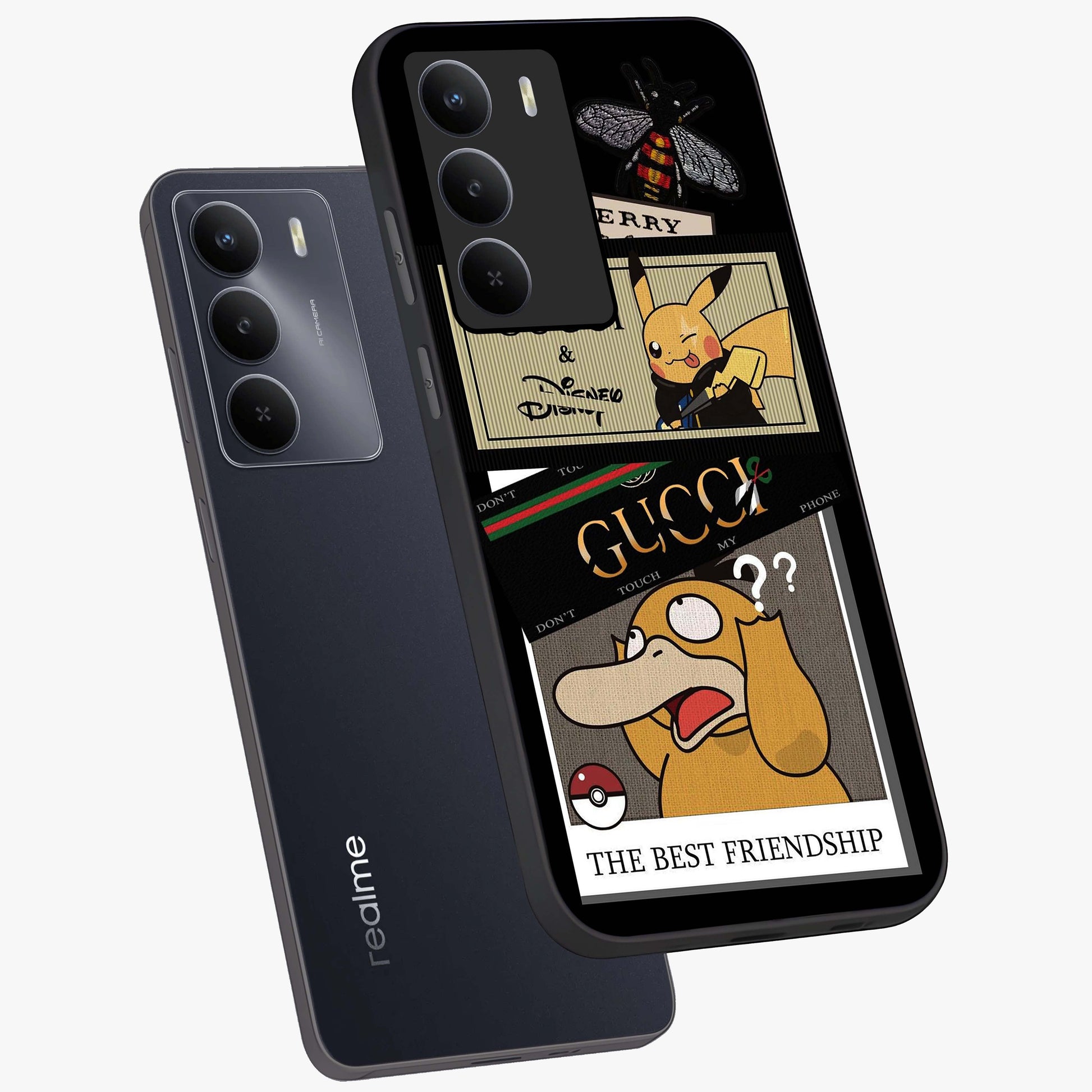 Gucci Play Mashup Glass Case displayed in angled mockup highlighting stylish fashion mashup design with bold aesthetic.