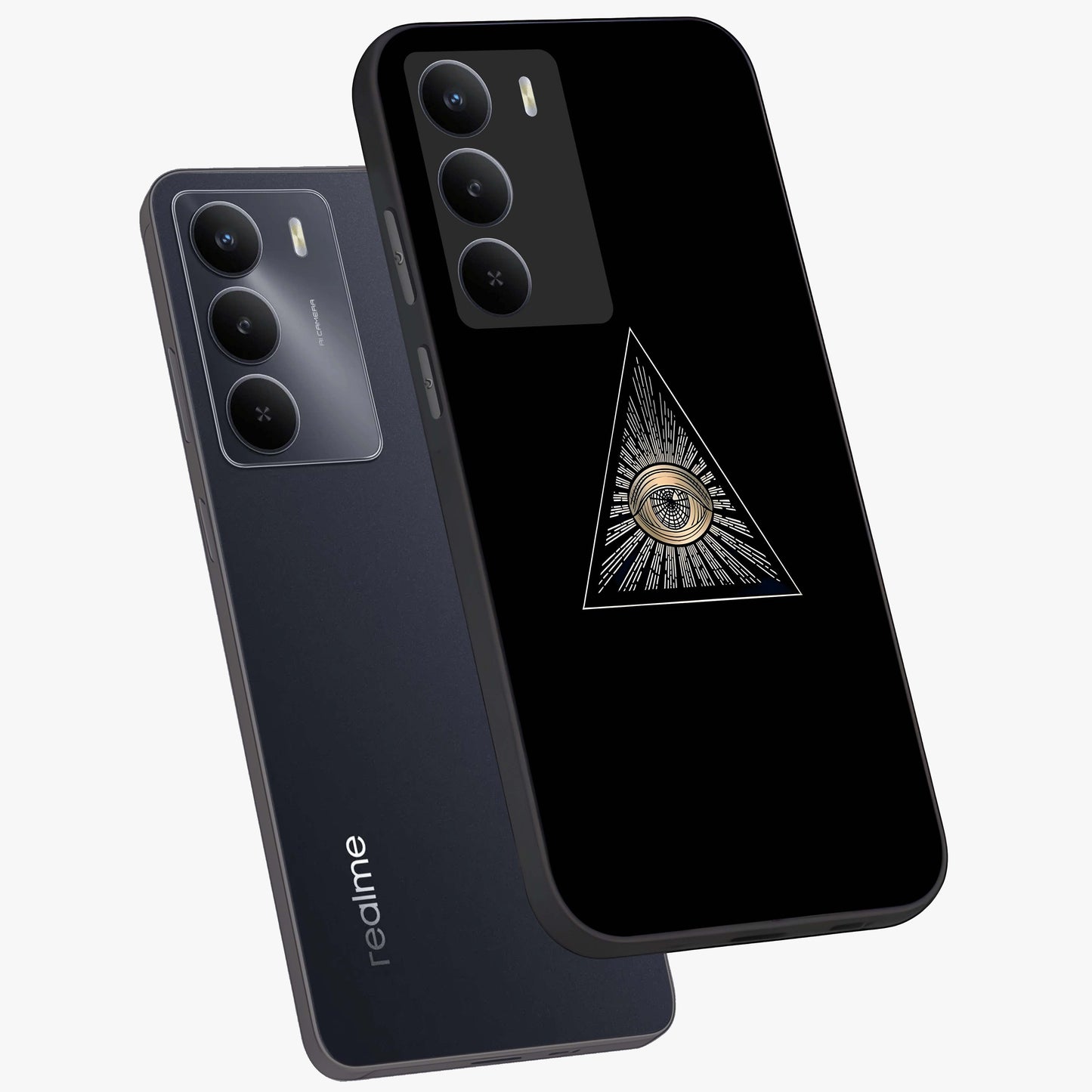 Illuminati Evil Glass Case displayed in angled mockup highlighting dark occult inspired design with bold aesthetic style.