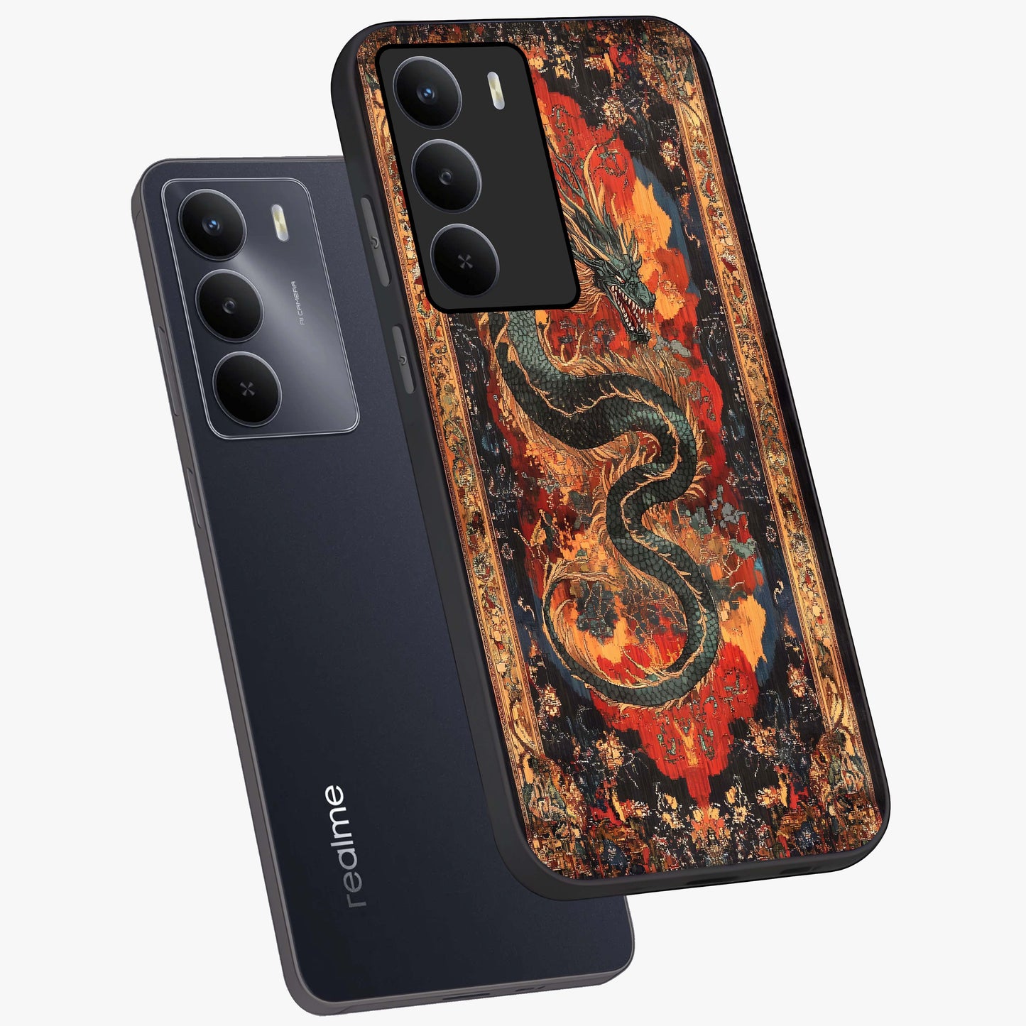 Inferno Dragon Soul Glass Case displayed in angled mockup highlighting powerful dragon illustration with inferno aesthetic.