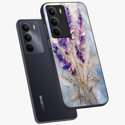 Lavender Dream Glow Glass Case displayed in angled mockup highlighting dreamy purple glow design with soft artistic style.