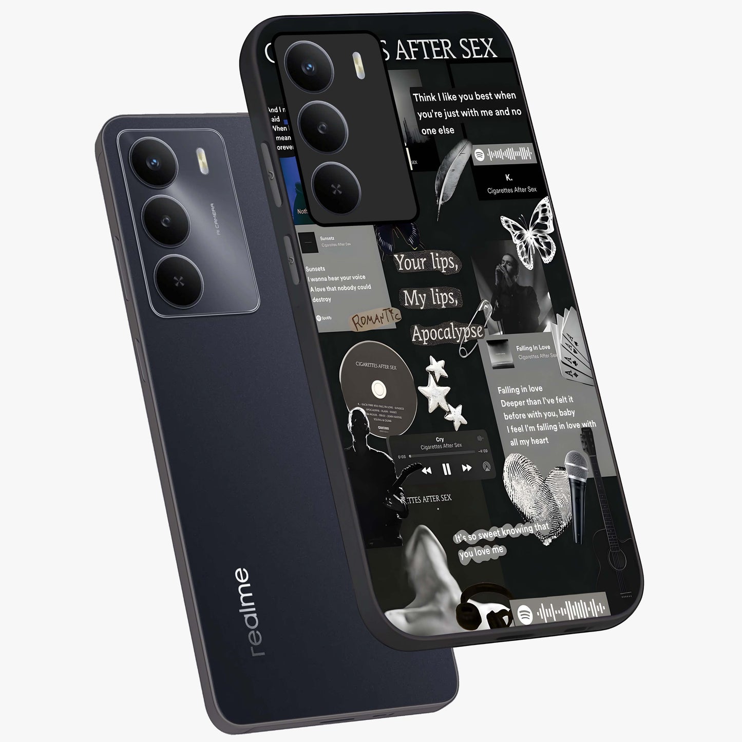 Midnight Love Echo Glass Case displayed in angled mockup highlighting elegant love inspired design with deep aesthetic style.