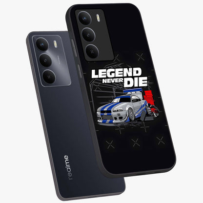 Midnight Racing Legacy Glass Case displayed in angled mockup highlighting dynamic automotive design with bold midnight aesthetic.