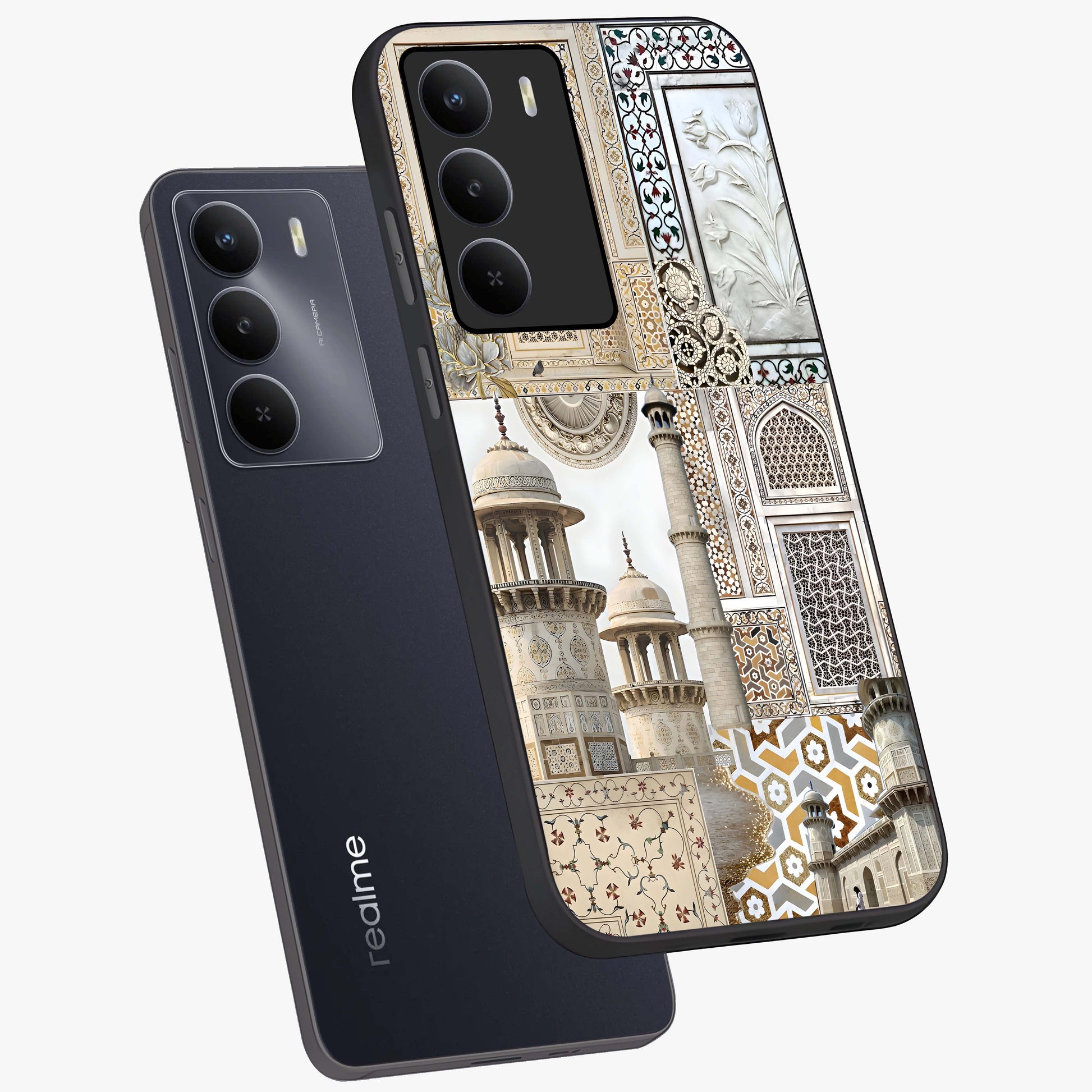 Mughal Marble Legacy Glass Case displayed in angled mockup highlighting elegant heritage marble artwork with royal aesthetic.