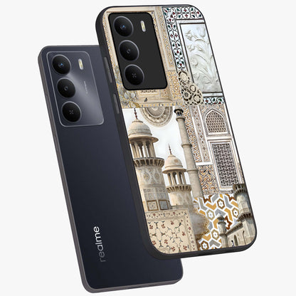 Mughal Marble Legacy Glass Case displayed in angled mockup highlighting elegant heritage marble artwork with royal aesthetic.