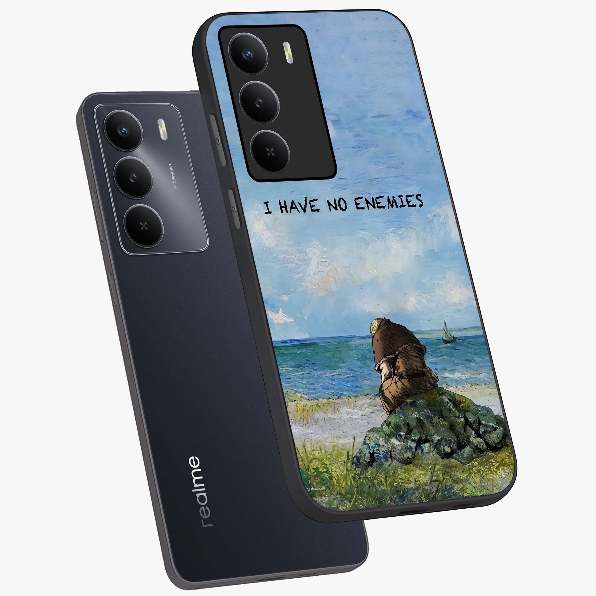 Peace Beyond War Glass Case displayed in angled mockup highlighting meaningful message design with artistic aesthetic style.