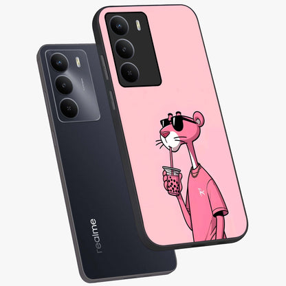 Pink Panther Glass Case displayed in angled mockup highlighting playful cartoon character design with vibrant pink aesthetic.