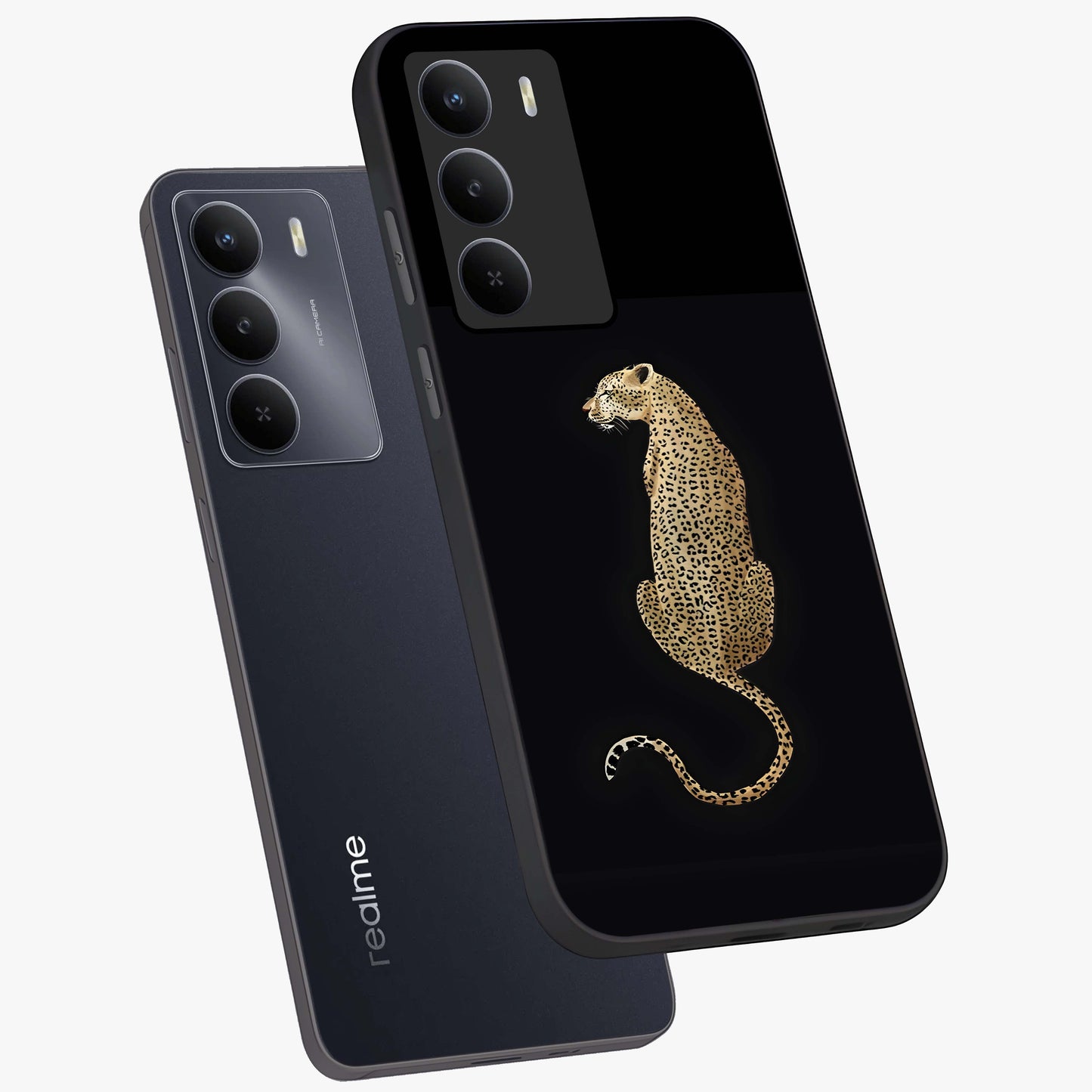 Regal Leopard Glass Case displayed in angled mockup highlighting powerful animal illustration with stylish wild aesthetic.