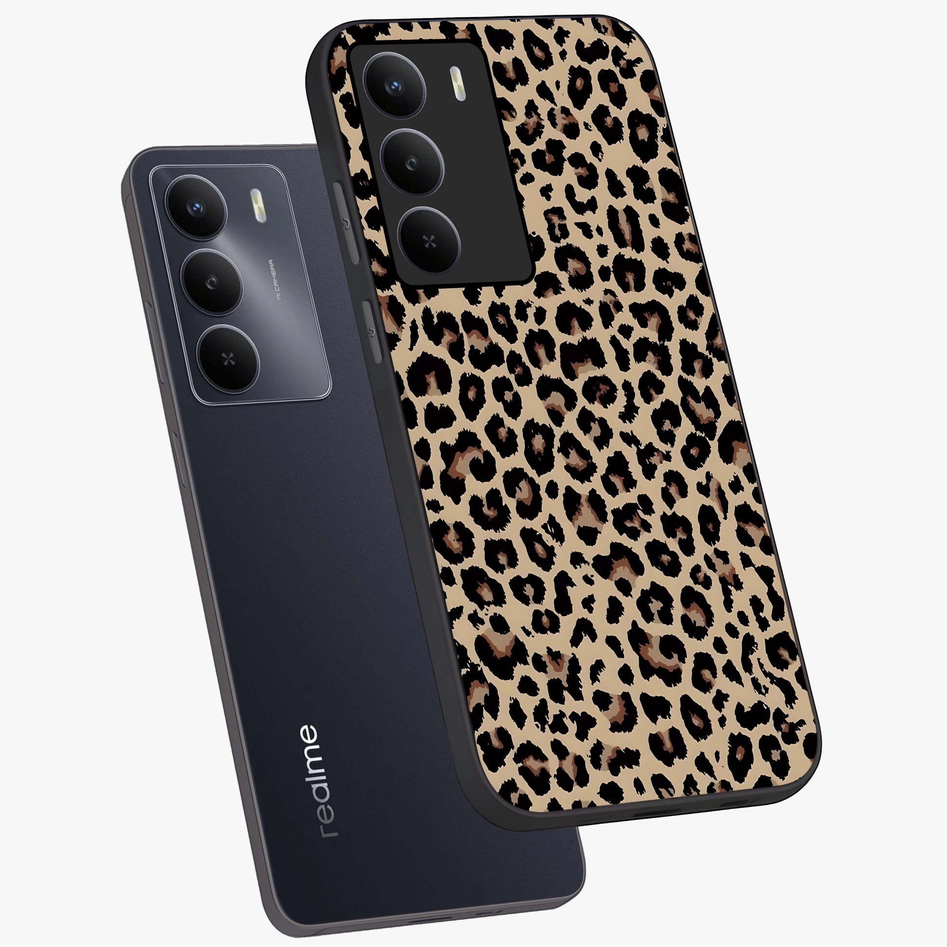 Savage Chic Pattern Glass Case displayed in angled mockup highlighting bold fashion inspired design with chic aesthetic.