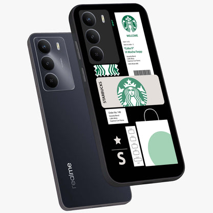 Starbucks Mocha Glass Case displayed in angled mockup highlighting stylish mocha themed design with cozy café aesthetic.