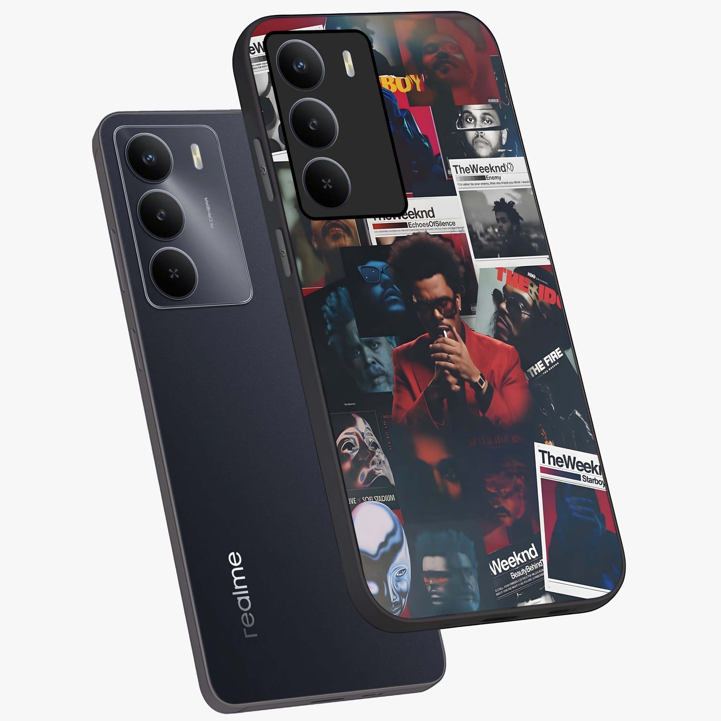 The Weeknd Glass Case displayed in angled mockup highlighting stylish pop culture inspired design with modern aesthetic.