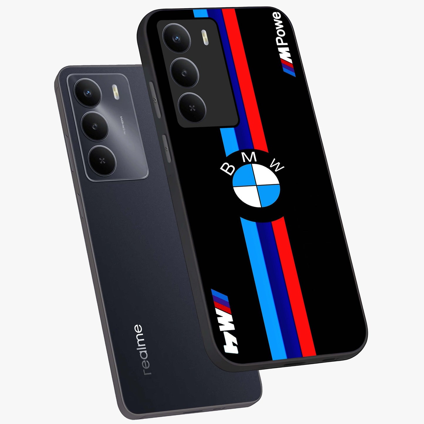 Turbo BMW Beast Glass Case displayed in angled mockup highlighting sleek racing car design with bold automotive aesthetic.
