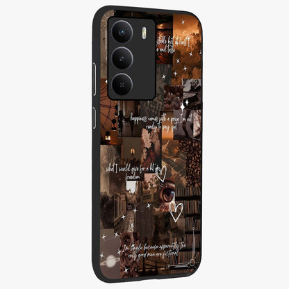 Bittersweet Aesthetic Chaos Glass Case upright view showcasing bold artistic chaos design with modern aesthetic style.