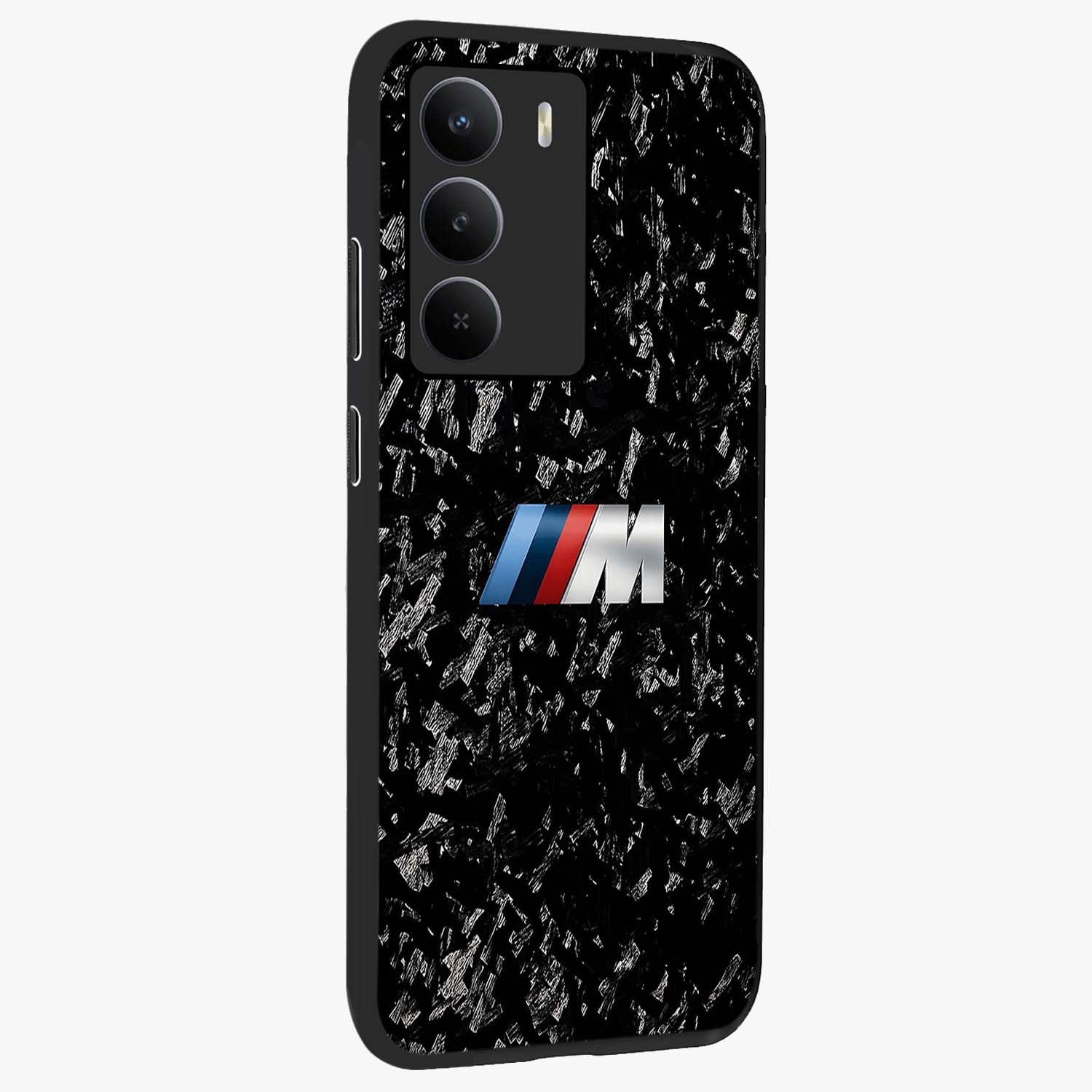 Carbon Speed Mark Glass Case upright view showcasing modern carbon speed graphic with bold automotive theme.