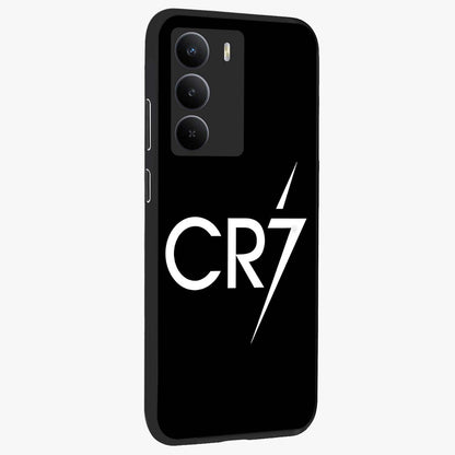 Cr7 Elite Strike Glass Case upright view showcasing energetic football inspired design with modern sports aesthetic.