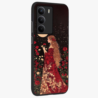 Crimson Dreams Glass Case upright view showcasing dreamy red toned artwork with modern aesthetic style.