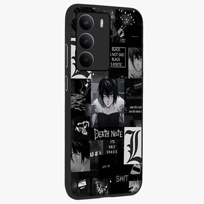 Midnight Chaos Mind Glass Case upright view showcasing expressive abstract artwork with bold dark theme.