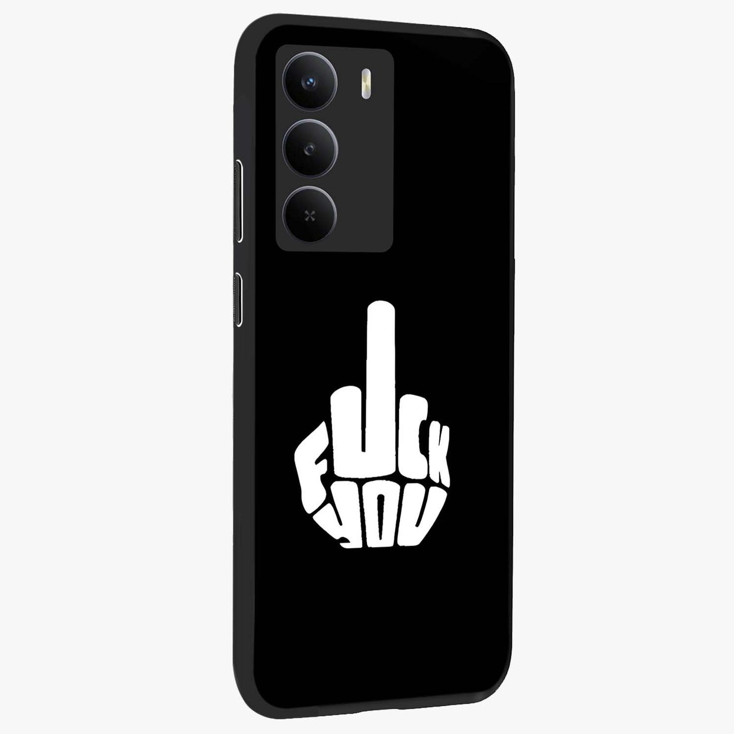 Rebel Mode On Glass Case upright view showcasing striking statement artwork with bold rebellious theme.