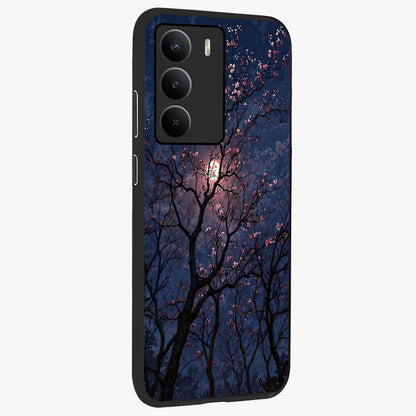 Twilight Sakura Serenade Glass Case upright view showcasing beautiful cherry blossom artwork with serene evening theme.
