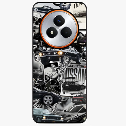 Aesthetic Dark Love Glass Case showing flat back view with dark romantic artwork and glossy glass finish.