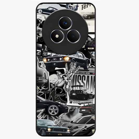 Aesthetic Dark Love Glass Case showing flat back view with dark romantic artwork and glossy glass finish.