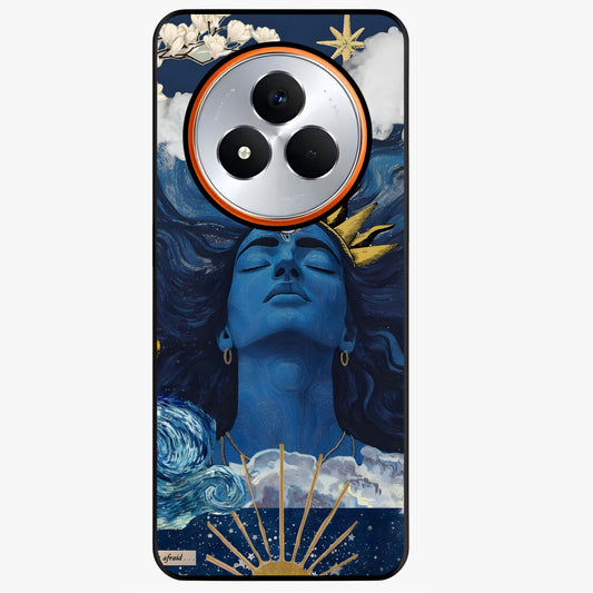 Aesthetic Lord Shiva Glass Case showing flat back view with divine Shiva artwork and glossy glass finish.