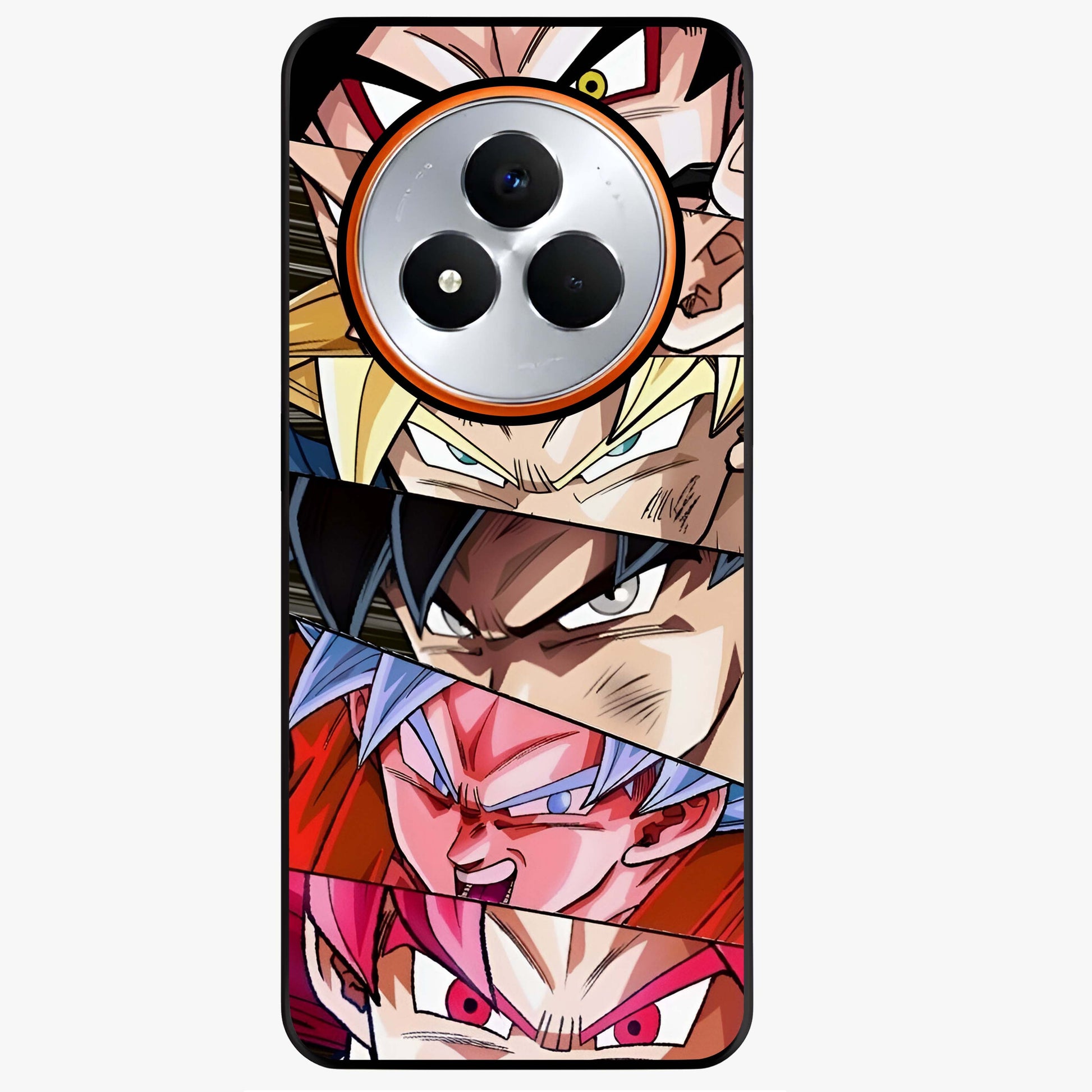 Anime Character Glass Case showing flat back view with vibrant anime artwork and glossy glass finish.