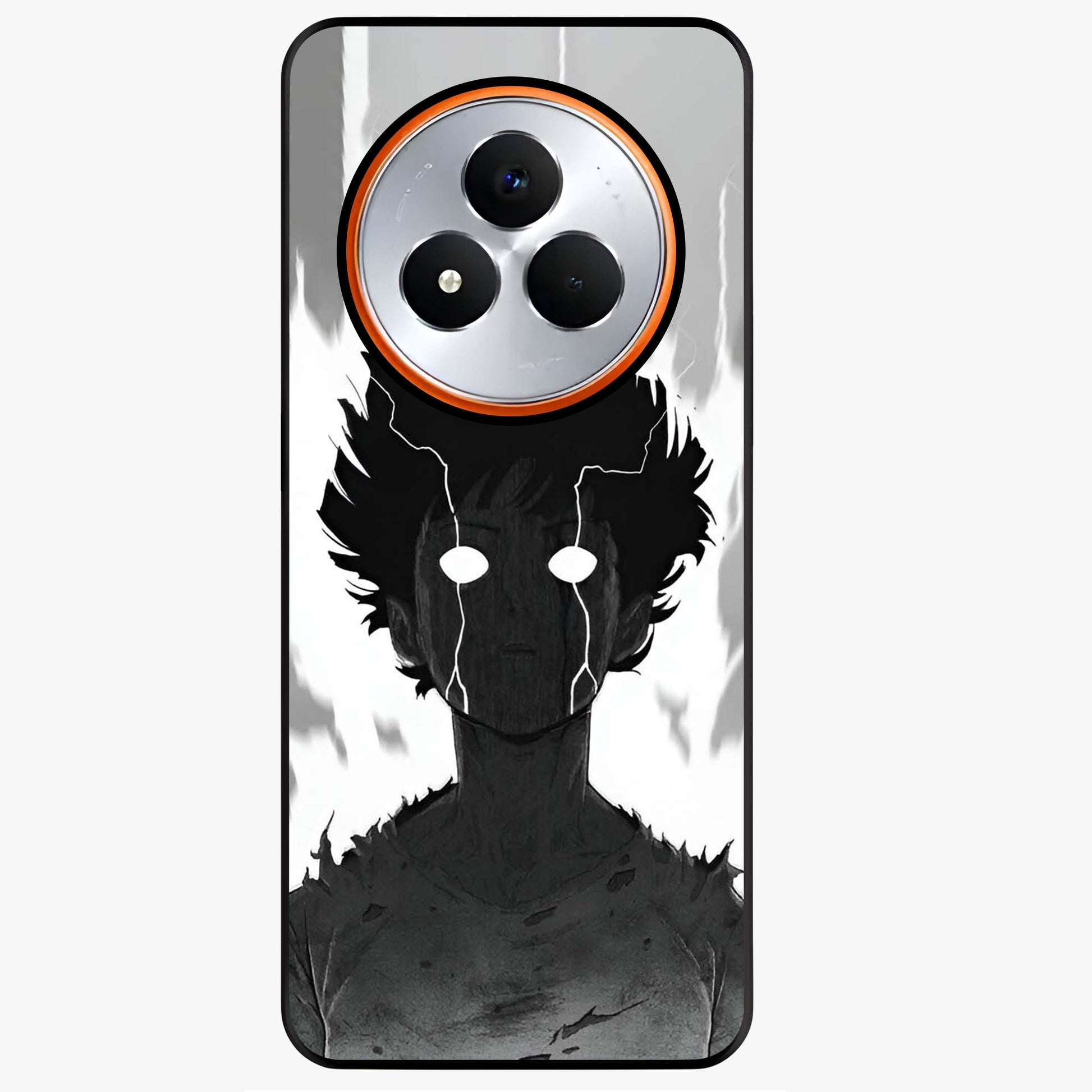 Awakened Inner Rage Glass Case showing flat back view with intense artistic artwork and glossy glass finish.
