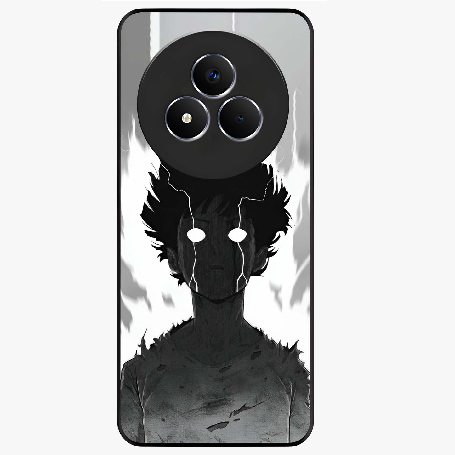 Awakened Inner Rage Glass Case showing flat back view with intense artistic artwork and glossy glass finish.