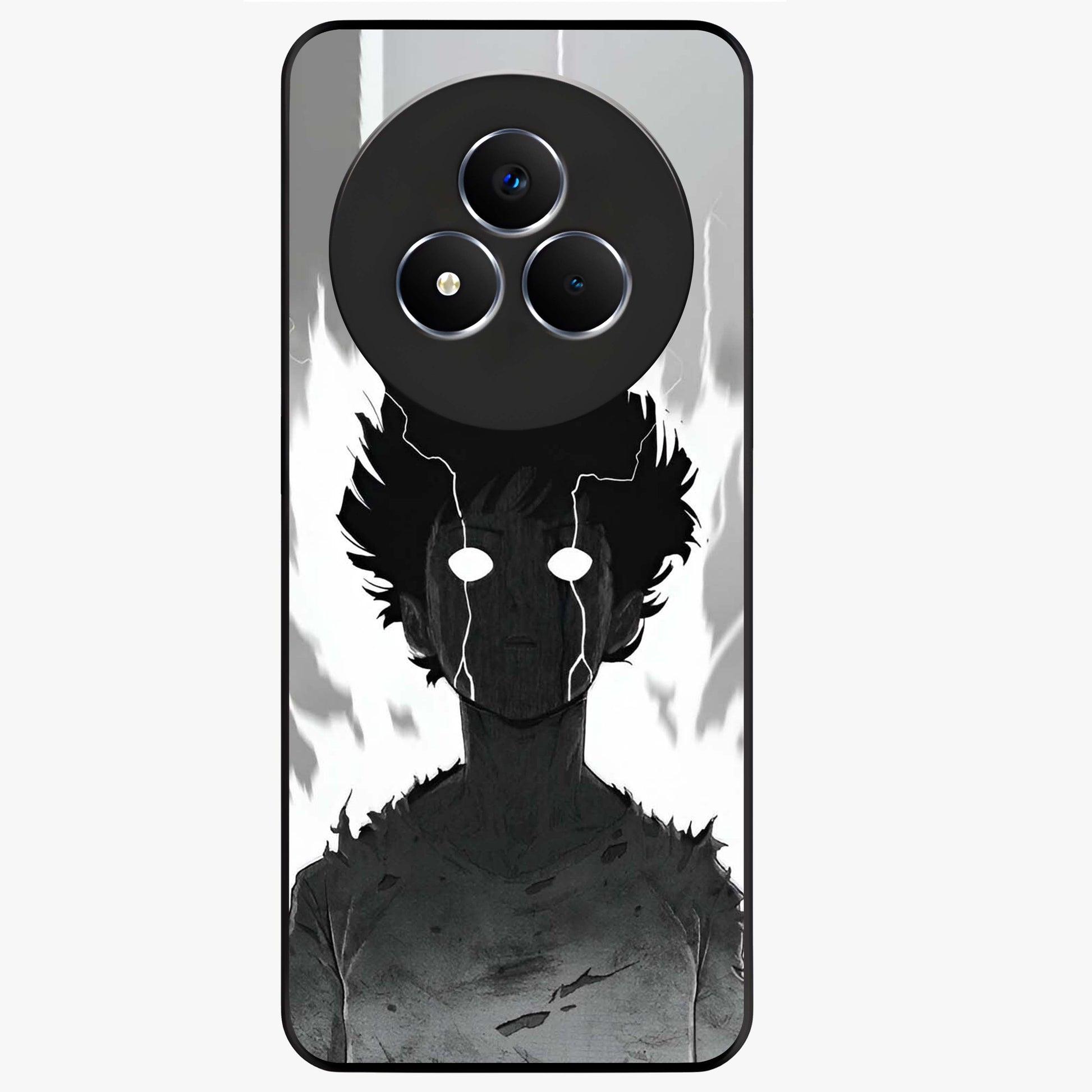 Awakened Inner Rage Glass Case showing flat back view with intense artistic artwork and glossy glass finish.
