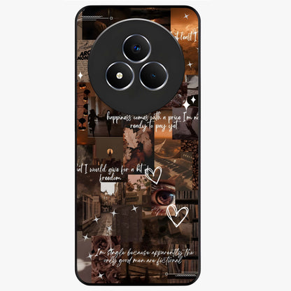 Bittersweet Aesthetic Chaos Glass Case showing flat back view with artistic chaotic aesthetic design and glossy glass finish.