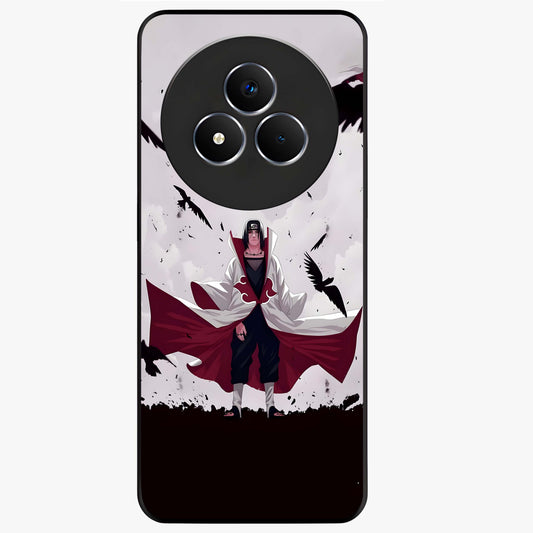 Crimson Crow Ascension Glass Case showing flat back view with mystical crow artwork and glossy glass finish.