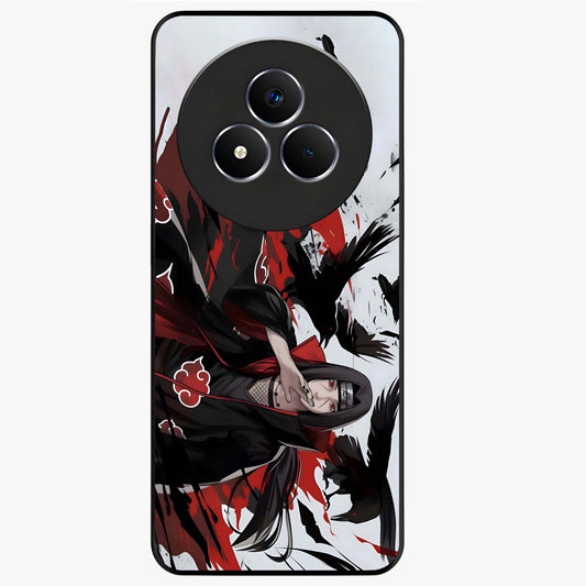 Crimson Crow Illusion Glass Case showing flat back view with artistic crow illusion artwork and glossy glass finish.