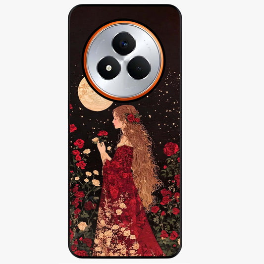 Crimson Dreams Glass Case showing flat back view with dreamy crimson artwork and glossy glass finish.