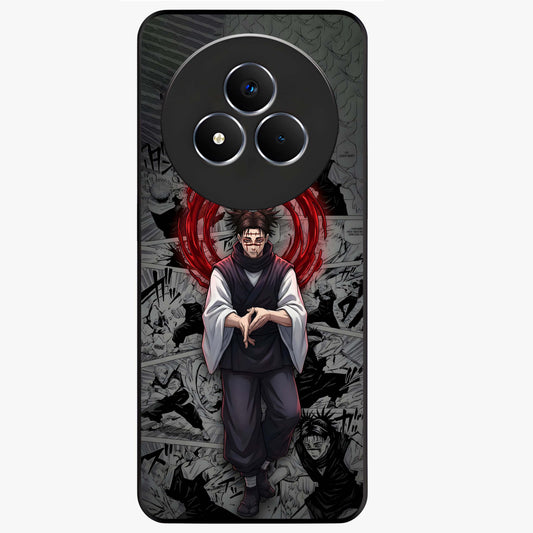 Cursed Ritual Ascension Glass Case showing flat back view with dark ritual themed artwork and glossy glass finish.