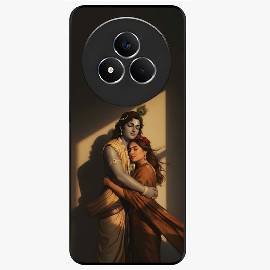 Divine Eternal Love Glass Case showing flat back view with spiritual love themed artwork and glossy glass finish.