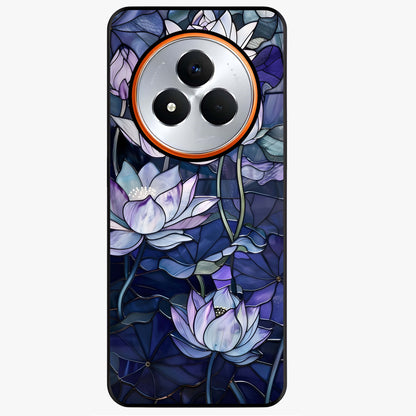 Gloss Petal Rush Glass Case showing flat back view with glossy flower petal artwork and smooth glass finish.