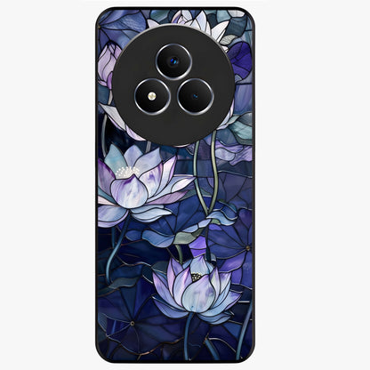 Gloss Petal Rush Glass Case showing flat back view with glossy flower petal artwork and smooth glass finish.