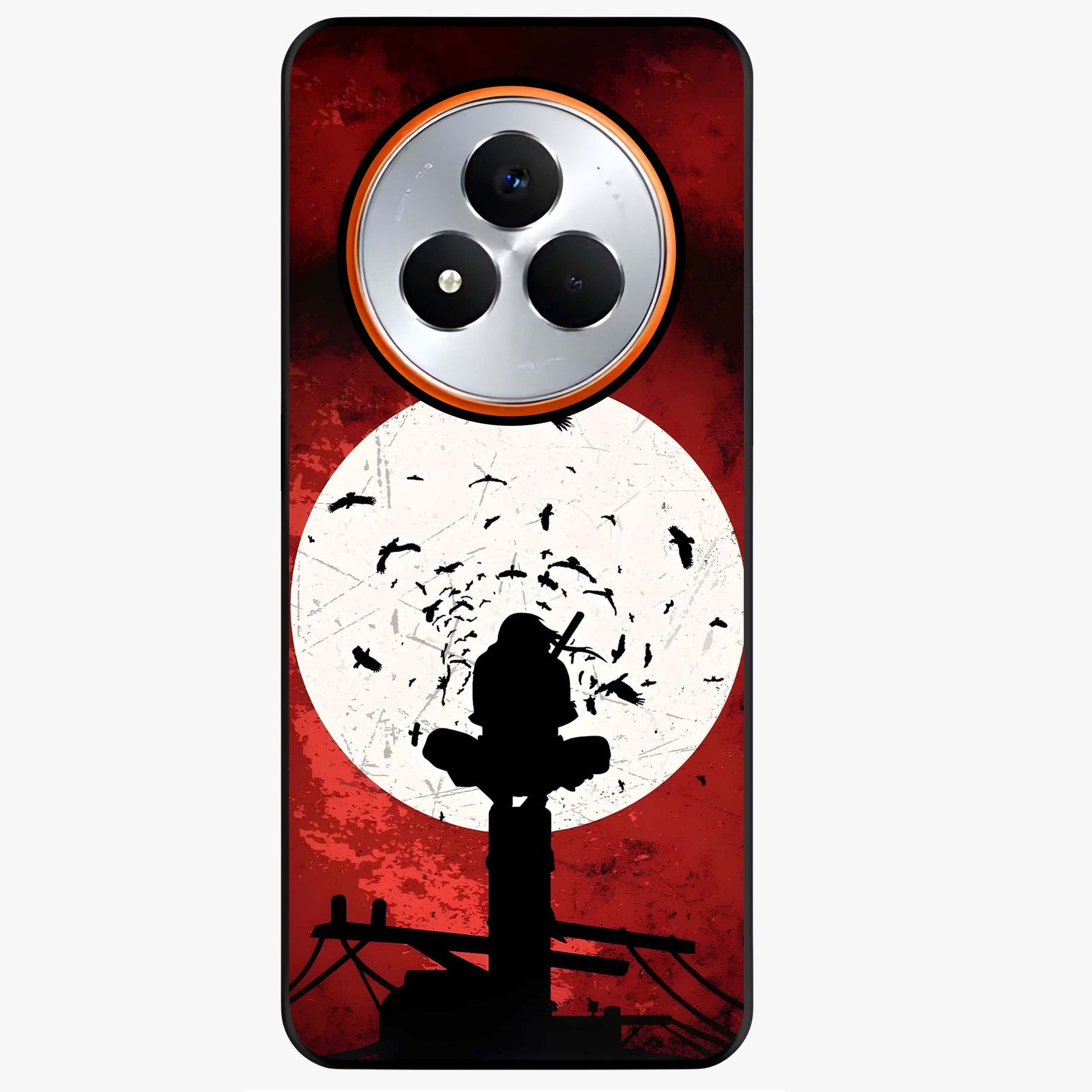 Itachi Limited Edition Naruto Anime Glass Case showing flat back view with iconic anime character artwork and glossy glass finish.