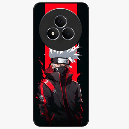 Kakashi Scarlet Shadow Glass Case showing flat back view with powerful anime ninja artwork and glossy glass finish.