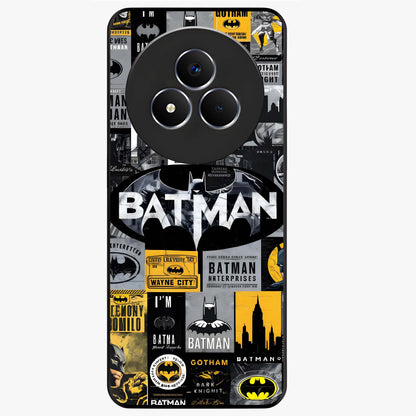 Knight Gotham Rise Glass Case showing flat back view with dark hero inspired artwork and glossy glass finish.
