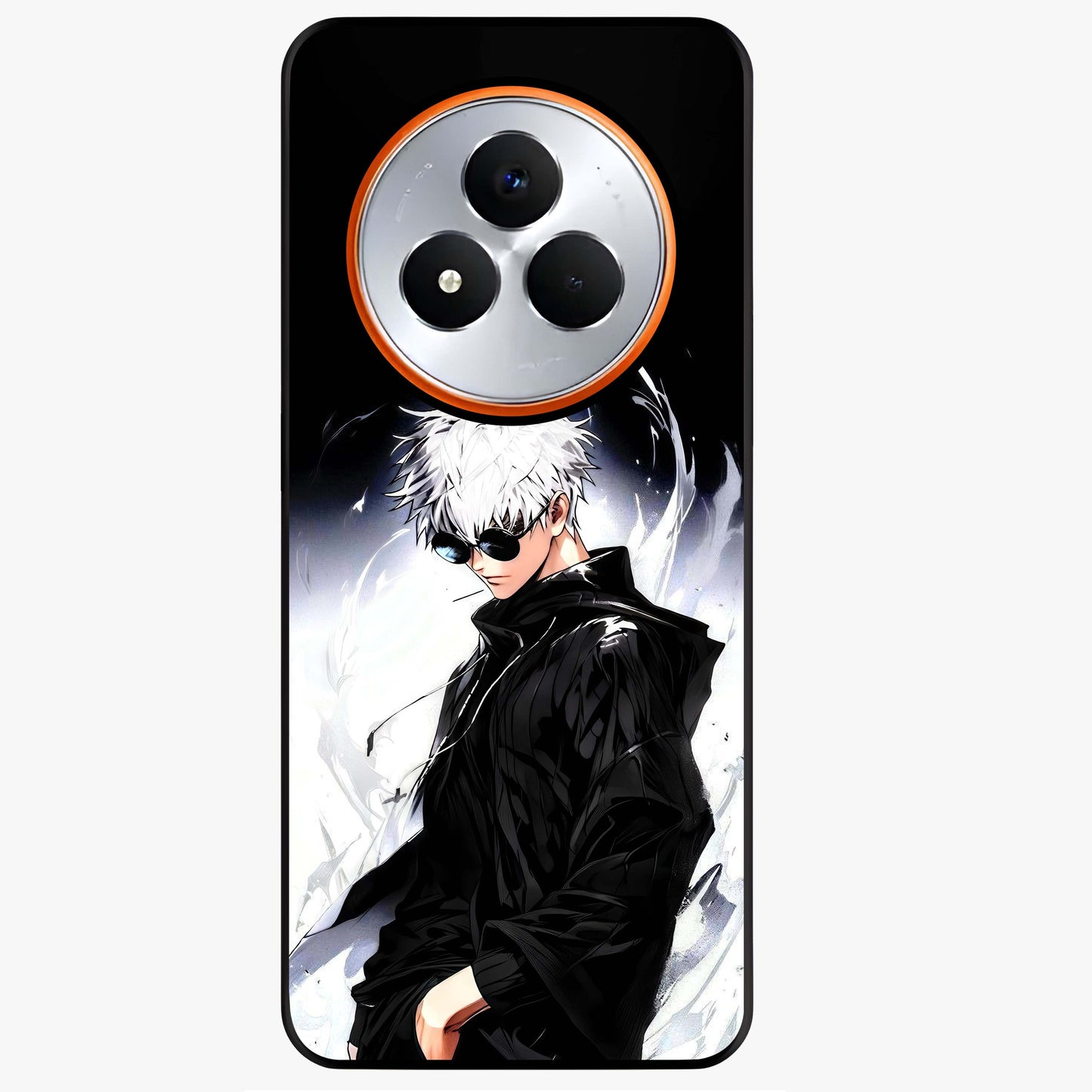 Limitless Shadow King Glass Case showing flat back view with powerful shadow warrior artwork and glossy glass finish.